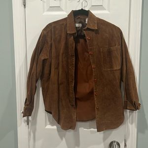 Vintage Suede-like Button Down